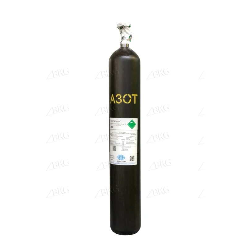 Азот (N2) ОСЧ 5.0 (99,999%) в баллоне 50л 200бар, соединение  G3-4 (DIN 9)