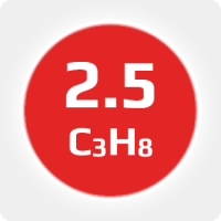 Пропан (C3H8) 2.5 (99,5%)  R-290 в баллоне 5л (2кг) соединение W21,8х1/14'' (DIN1) (с баллоном)